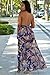 Women's V Neck Halter Floral Maxi Skirt Overlay Rompers Jumpsuit Playsuit XX-Large