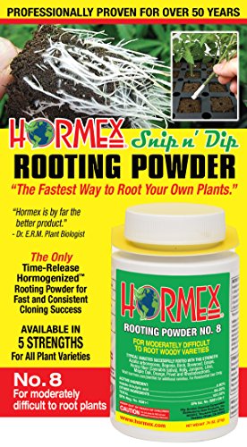 Hormex Plant Rooting Powder #8 - Clone Moderately Difficult to Root Plants - 3/4 oz