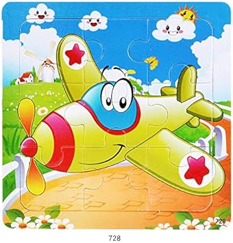 Tiny Souls Wooden Puzzle Red and Yellow Aeroplane