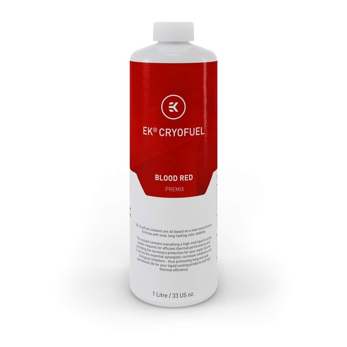 EK-CryoFuel Blood Red Premix Coolant 1000mL for PC Water Cooling Systems, Ready-to-Use Liquid Cooling Fluid with Corrosion Protection