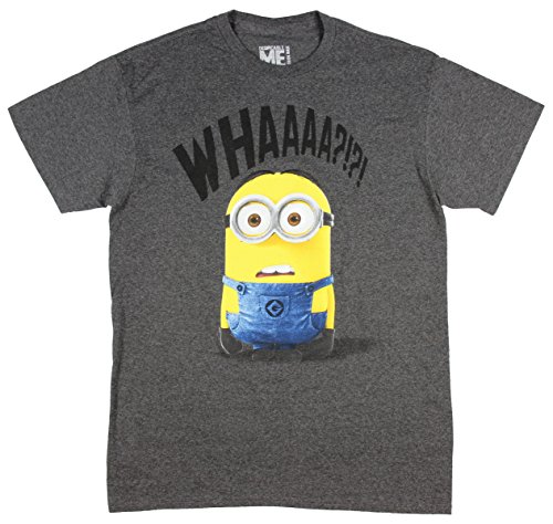 Despicable me whaaaa?!? men s heather minion character t-shirt (x…