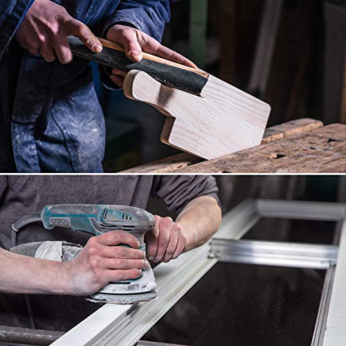 Sandpaper，Wet Dry Waterproof Sand Paper with Sanding Sponge, 90 Pcs 400