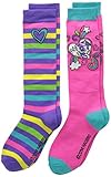 High Point Girls' My Little Ponly Girls 2 Pack Knee High Socks, Purple, 6-8.5