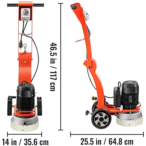 VEVOR Electric Concrete Floor Grinder 10" WalkBehind Grinder 1.5HP