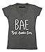 P&B BAE Best Auntie Ever Funny Women's V-Neck, M, Heather Charcoal