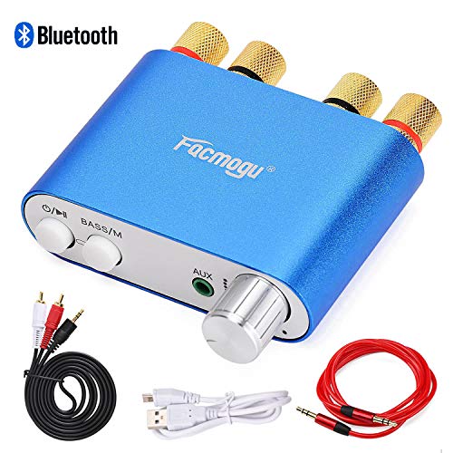 S800 Mini Stereo Amplifier 50Wx2 Bass Bluetooth Receiver, DC 9-24V 12V Mini BT 4.0 Home & Car Audio Dual Channel Amplifier, HIFI Wireless Receiver Amp Ampli Module with EMI Filter Blue