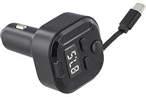 FACULX 30W PD + .0 Car for 12-24V Vehicles with BT 5.3, Dual USB Output, Hands- Calling & Noise-Canceling Mic, Telescopic 70c