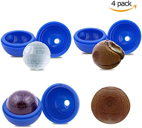 Ice Cube Ball Mold Ice Ball Maker 4 Pack Large Flexible Silicone Ice Cube Tray for Lovers Round Ice Ball Spheres