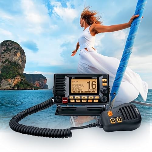 Uniden UM725GBT Marine VHF Radio, All USA, Canada, and Intl. Marine Channels, 1Watt/25Watt Transmit Power, Largest LCD Screen in Class, NOAA Weather C Marine Speakers Uniden - - Uniden UM725GBT Marine VHF Radio, All