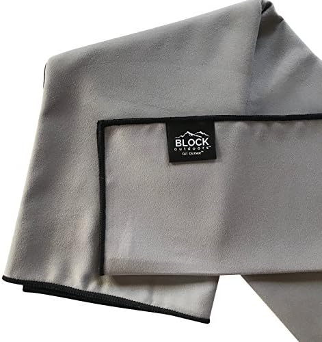Block Outdoors X-Large Microfiber Towel! Ultra Absorbent, Quick Drying and Compact! Bonus Washcloth and Carrying case! Great for Travel, Camping, Hiking, Beach Trips, Golfing and More!