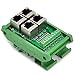 Electronics-Salon RJ45 8P8C 4-Way Buss Board DIN Rail Mount Interface Module.