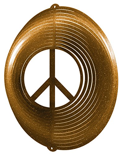 PEACE SIGN CIRCLE Swirly Metal Wind Spinner