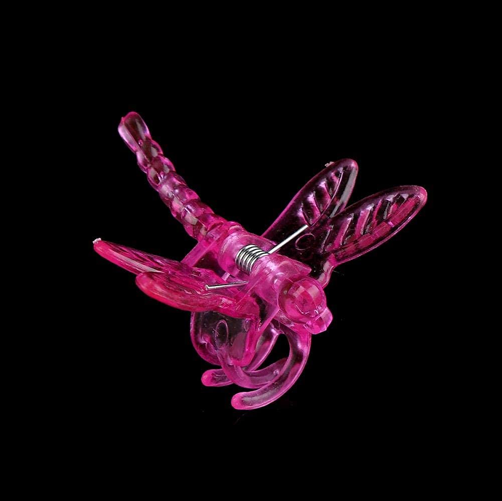 Wifehelper 100Pcs Garden Tools Stem Clips Grow Upright Orchid Plastic Mini Stalks Flower for Orchid Support(Rose red)