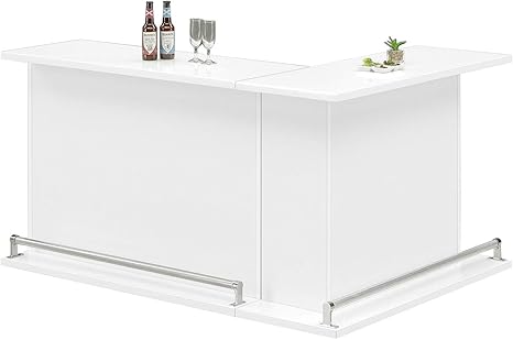 Amazon Co Jp Lynd リンド 白 バーカウンター カウンター テーブル バーテーブル ホームバー シンプル 1サイズ ストレートタイプ ホワイト Home Kitchen