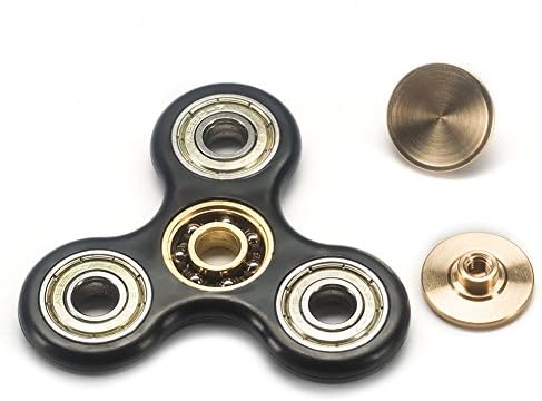 Spinner Fidget Toy FTLL High Speed Quiet Metal Design for Stress Relief ADHA EDC Autism Anxiety Spin 3 to 8 Minutes with Copper Caps Black