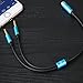 Headphones Splitter Cable for Computer, Headset Adapter for PC, 3.5mm Y Splitter Mic/Audio for PC, 3.5mm Audio Adapter, Headset to PC Adapter Female to 2 Dual Male (Blue)