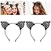 ETEREAUTY Headbands Lace Cat Ear Christmas Hairbands Hair Accessories for Women Girls Gift 2 Pieces