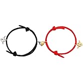 Colorful Love Heart Bracelets Set Braided Rope Mutual Attraction Relationship Astronaut Adjustable Cord for Boyfriend Girlfriend Couples Jewelry-Angel
