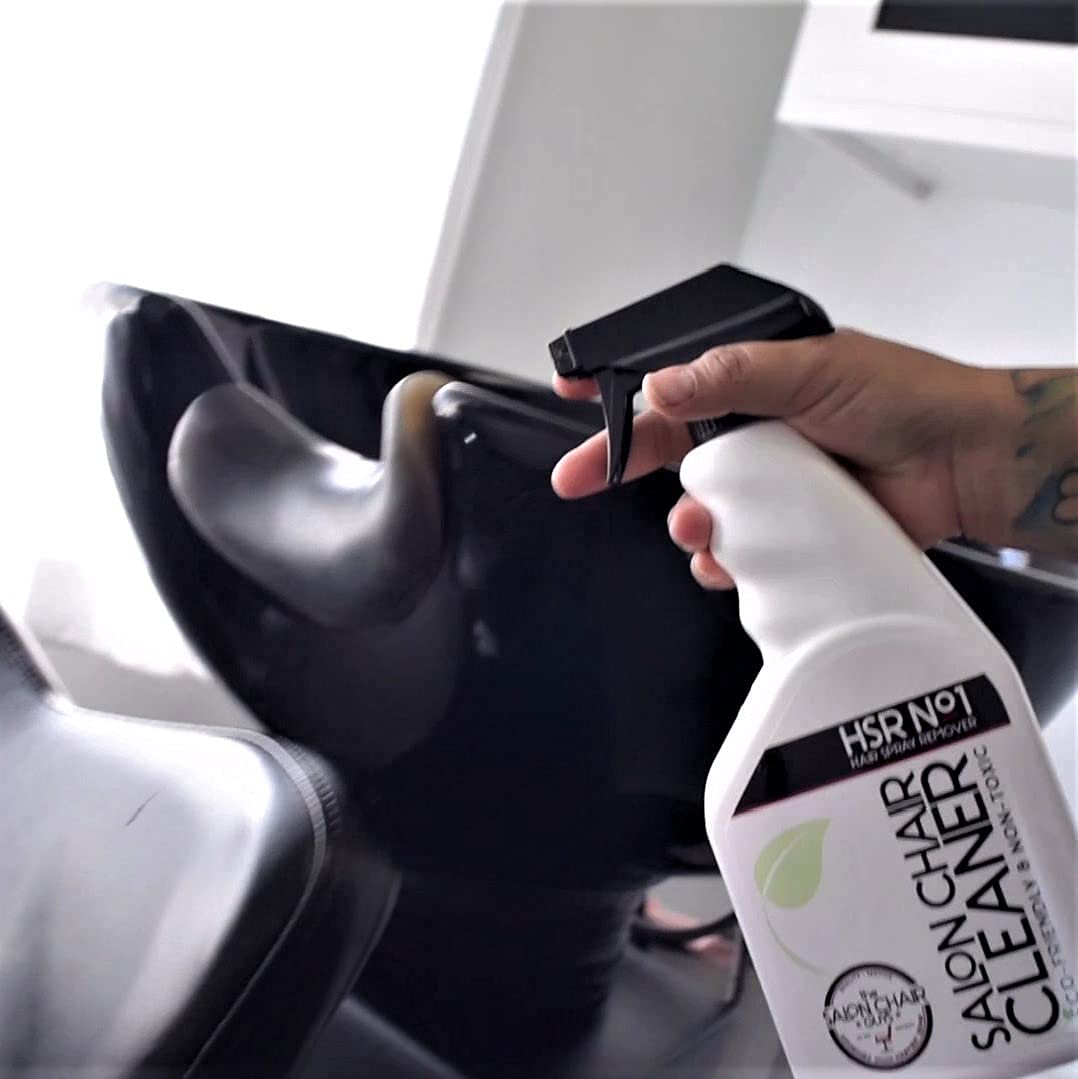 Salon Chair Cleaner - Hairspray Remover - Product Buildup Remover, Professional Salon & Barber Furniture Cleaning Spray for Stylist Chairs, Nontoxic Biodegradable Cleanser (24 Ounces): Beauty
