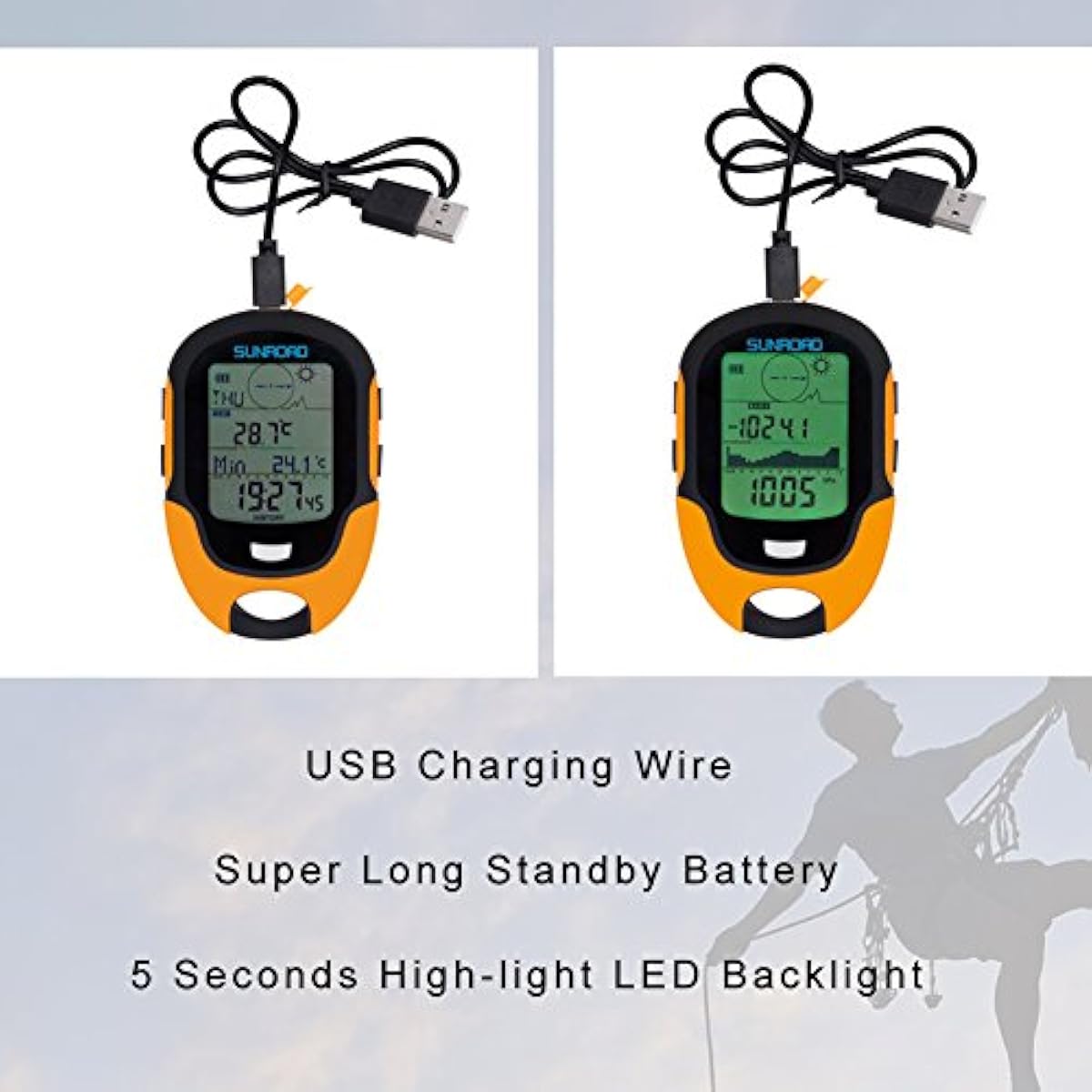 SUNROAD Multifunctional Digital Barometric Altimeter Compass Weather