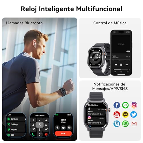 KOSPET Pulse Smart Watch, AMOLED 1.96 Inch Ultralight Sports Smartwatch Bluetooth Calls, Heart Rate Monitor/SPO₂/Sleep, 25 Days Battery, IP68 Waterproof, 175 Sports Modes