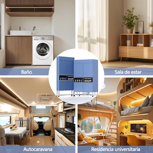 ZVXCABV Secador de Ropa Portátil,Secadora de Ropa Electrica de 2000W,Secador de Ropa de Doble Capa con Temporizador,Pantalla Táctil y Control Remoto,Adecuada para Apartamentos,Casas Rodantes y Hogares