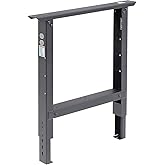 Global Industrial Adjustable Height C-Channel Leg for Workbench, Steel | Construction, 2000 Lbs Capacity, 29" to 35" Adjustable Height, 30"D, Black, 1 Per Pack
