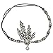BABEYOND Art Deco 1920's Flapper Great Gatsby Inspired Leaf Medallion Pearl Headpiece Headband Black