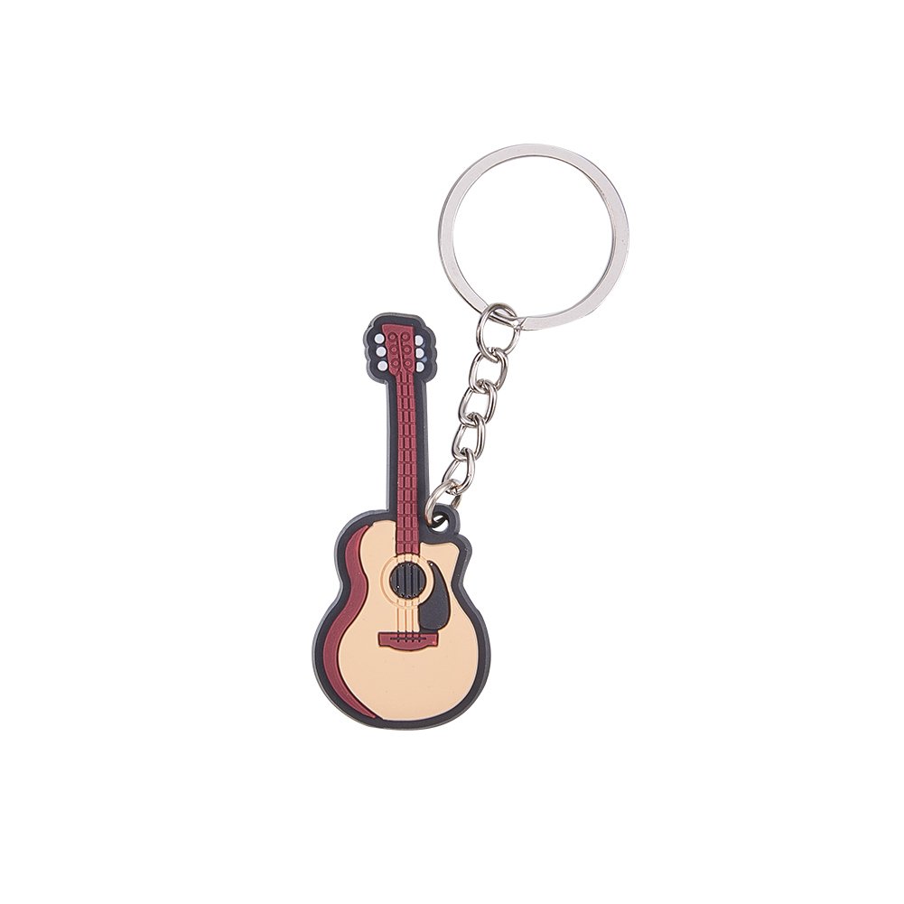 WANDIC Guitar Key Chain, 1PC Creative Bright Color Musical Instrument Key chain Buckle Key Ring Figure For Gift Decoration Guitar