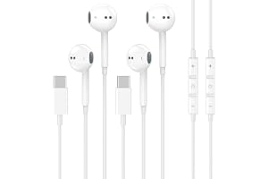 2 Pack [Apple MFi Certified] USB C Headphones Wired for iPhone 18 17 16 15 | Wired Earbuds with Microphone & Remote Control Noise Cancelling Type C Earphones for iPhone Duo 18 17 16 15 Pro Max, Galaxy