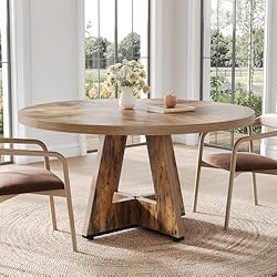 LITTLE TREE Round Dining Table for 4-6 People, 47