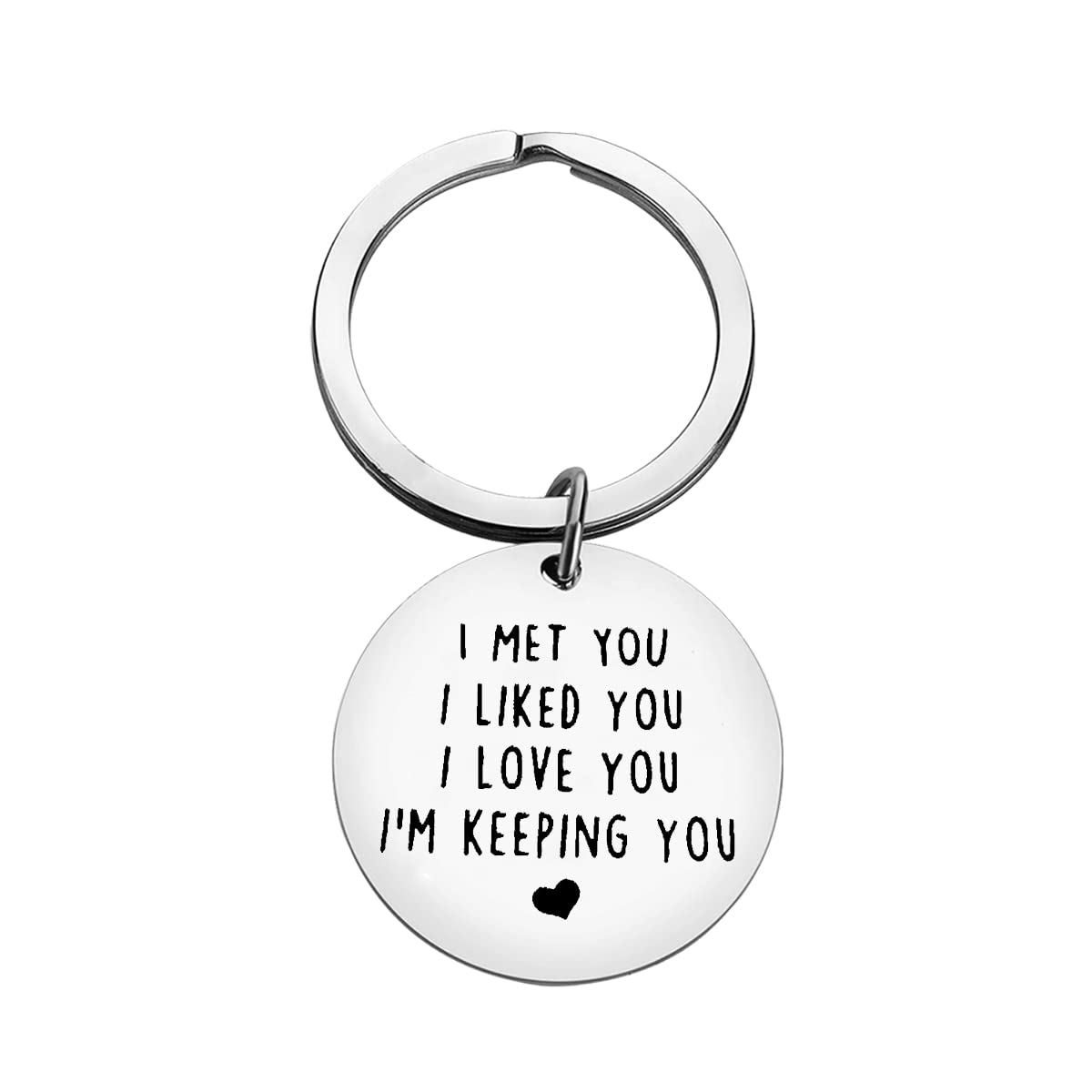 Ximalun Couple Keyring Gifts for Boyfriend Husband Fiance I Met you I Liked You I Love You Keyring Valentines Day Gifts Christmas Birthday Gifts Anniversary Keyring Gifts for Him