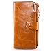 AINIMOER Women's RFID Blocking Large Capacity Genuine Leather Clutch Wallet Card Holder Organizer Ladies Purse With Zipper Pocket