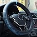 ZATOOTO Flat Bottom Steering Wheel Covers - Blue Star Microfiber Leather - Universal 15 inches d Shaped Better Grip Car Interior Accessories