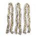 SANNO New Year Christmas Tinsel Garland, Snowy Gold Tinsel Sparkly Classic Party Ornaments Soft Tinsel Christmas Tree Ceiling Hanging Tree Decorations, 3 Pcs x 6.6ft 4 inch Wide -Gold Silver Edge