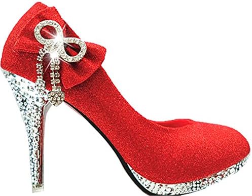 Angshanxia Wedding Shoes Woman High Heels Crystal Diamond Women Shoes Platform Bridal Shoes