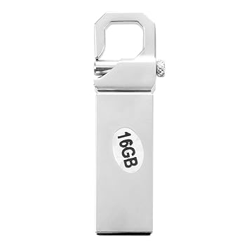 SODIAL(R) 16GB USB 2.0 Tarjeta de memoria Unida de flash Llavero del metal