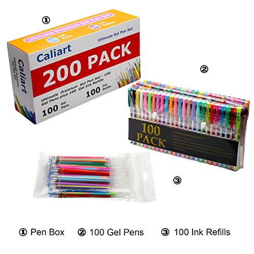 Download CLEARANCE SALE!Caliart 200 Gel Pens Coloring Set - 100 Gel ...
