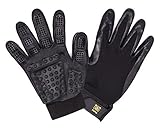 FitPup Grooming Deshedding Glove Brush and Pet Hair Remover Tool, For Long and Short Hair Dogs, Cats & Horses, Pet Massage, Wet/Dry Bath, Combing - MEDIUM SIZE