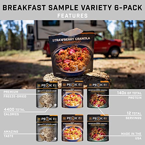 Peak Refuel Breakfast Variety 6 Pack Premium Freeze Dried Camping