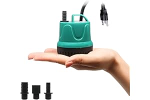 Upettools Mini Water Pump 66GPH 5W, Ultra Silent Small Submersible Pump for Small Aquariums Fish Tanks, Water Circulation and