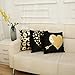 Monkeysell Bronzing Flannelette Home Pillow Cases Throw Pillow Covers Decorative Cushion Love Black Heart Pattern Design for Square Sofa Home 18 x 18