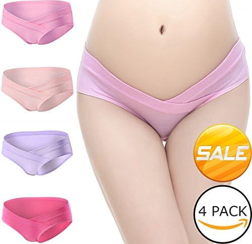 YUNF Women's Cotton Under The Bump Maternity Panties Healthy Underwear Multi Pack(4pc-3 XXL)