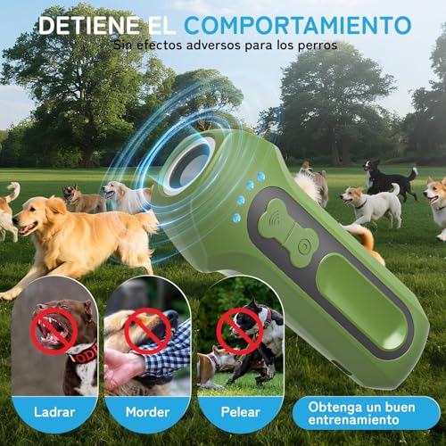 Ahuyentador de Perros Recargable Antiladridos para Perros Ultrasónicos | Dispositivo seguro y humano para corregir conductas. Ideal para entrenar en interiores y exteriores. Eficaz hasta 50 pies.