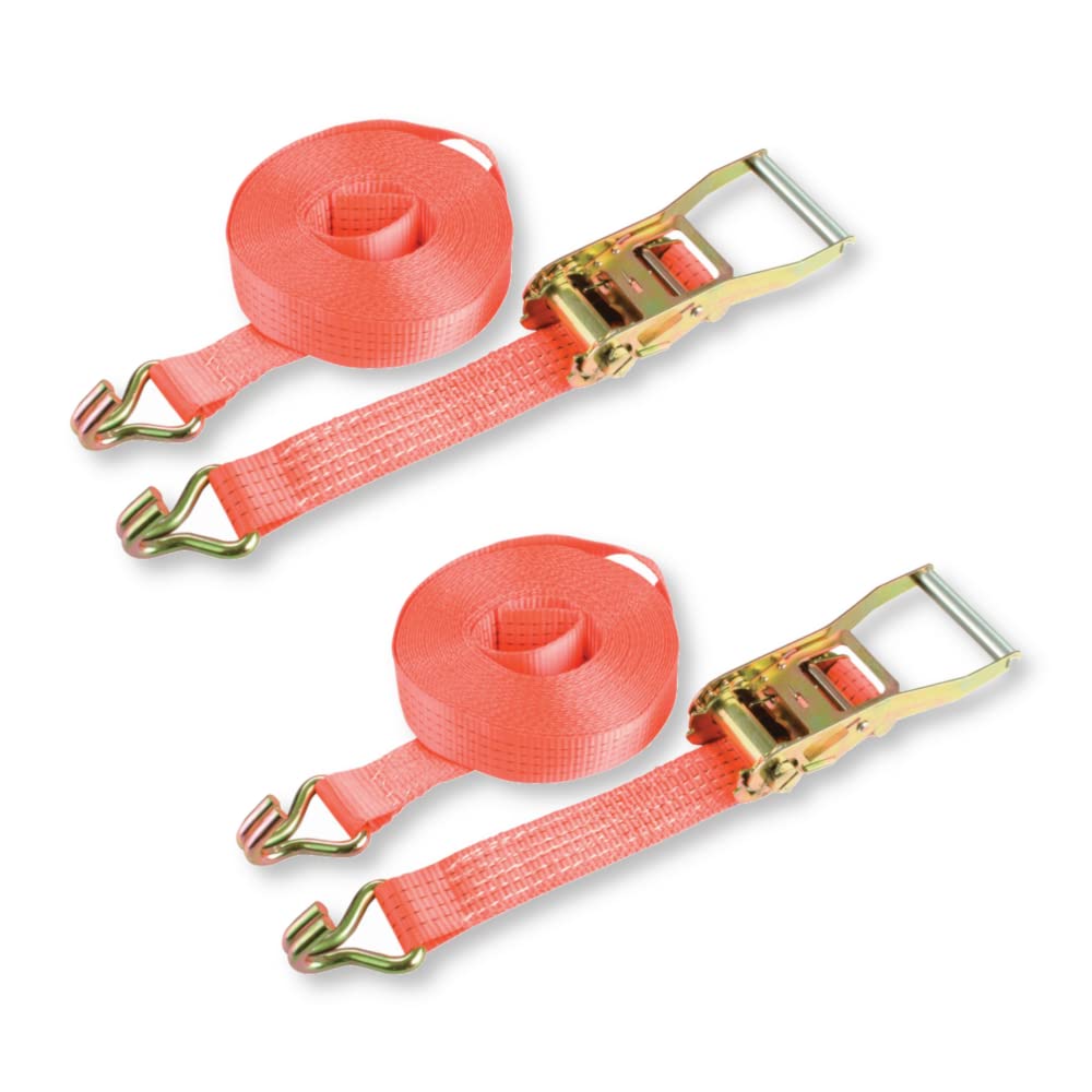 DJM Ratchet Tie Down Straps with Claw Hooks 10m x 50mm 5000kg 2 Pack