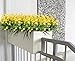 E-HAND Artificial Flowers Fake Cemetery Yellow Daffodils Outdoor Greenery Shrubs Plants Plastic Bushes Window Box UV resistant 4 Branches Fence Indoor Outside Hanging Planter Wedding Cemetery Decor