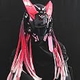 LED Punk Mask With Devil Horns - Futuristic Cosplay Full Face Mask With Adjustable Straps