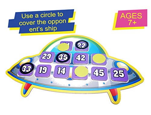Board Game Maths War, Spaceship Exploration Card Game for Kids, Unlock Math Results Learning Equation for Teens Age 7 Years&Up and Families