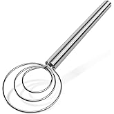YIGEDA Danish Dough Whisk Stainless Steel Hook Dutch Mixer Tool for Bread Sourdough Baking Mixing
