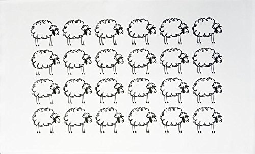 Half a Donkey White Sheep Large Cotton Tea Towel